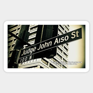 Judge John Aiso Street, Los Angeles, California by Mistah Wilson Sticker